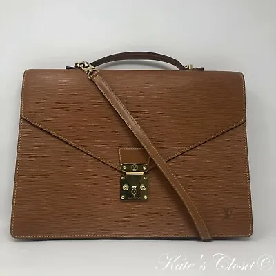 LOUIS VUITTON Porte Document Epi Vintage Briefcase Laptop Bag • $803