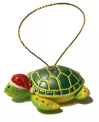 Hawaiian Christmas Ornament Turtle Santa PolyResin Hawaii MeleKalikimaka Holiday • $9.99