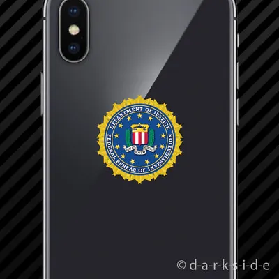 (2x) Department Of Justice FBI Cell Phone Sticker Mobile Federal Bureau • $3.99