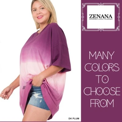 $12.99 • Buy  PLUS 1X 2X 3X PLUS MANY COLORS DIP DYE Longline TUNIC-TOP/Blouse/Shirt  BHCS