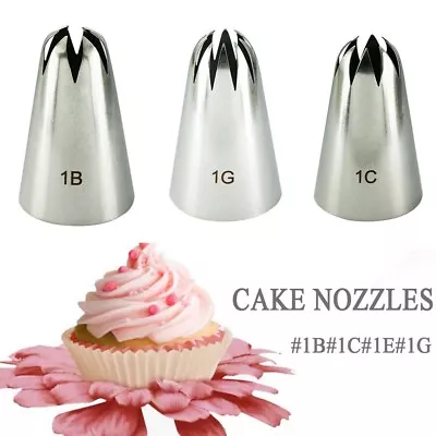 Large Icing Piping Nozzles For Decorating Baking Cookie Cupcake Piping Nozzle UK • £2.50