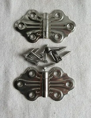 Vtg. Butterfly Flush Hinge Nickel Plated 2 7/8” Cupboard Cabinet Door Hoosier  • $16