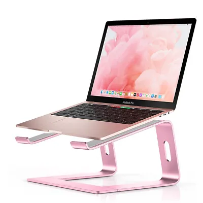 Aluminum Laptop Riser Stand Cooling Ergonomic Home Table Office Holder Rose Gold • $24.59