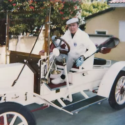 Vintage Polaroid Photo Man In Classic Car Golfing Clothes Found Art Snapshot • $10.23