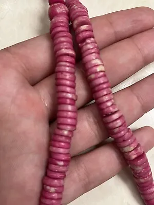 Vintage Handmade Well Organized Pink Moroccan Enamel Beads Necklace • $20