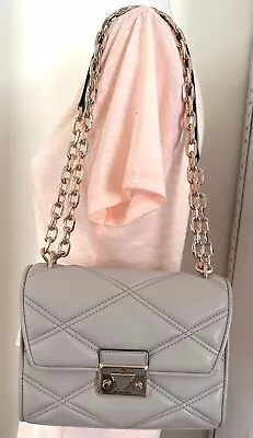 Michael Kors Serena  Medium Light Sand Vegan Leather Flap Shoulder Crossbody Bag • $119.98