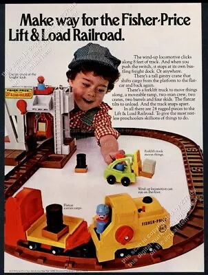 1978 Fisher Price Lift & Load Railroad Toy Train Set Photo Vintage Print Ad • $9.99