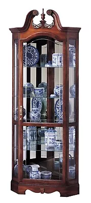 Howard Miller Berkshire Corner Curio Cabinet 680205 Windsor Cherry Glass Case • $1949