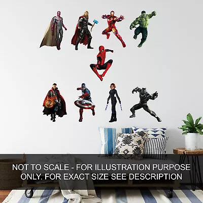 Marvel Avengers Superheroes Children Indoor/Outdoor Vinyl Decal Wall Art Sticker • £3.89