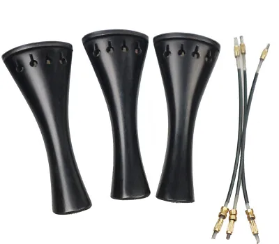 5pcs Ebony Wood 4/4 Violin Tail Piece With Gut Violin Tailpiece Without Inlays • $20.89