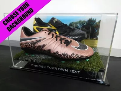 ✺New✺ Double Football Boot DISPLAY CASE AFL Aussie Rules Sports Memorabilia Lego • $164.99