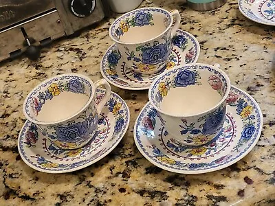 3 Antique Mason's REGENCY ENGLAND Cups & Saucers C4475 821349 • $40