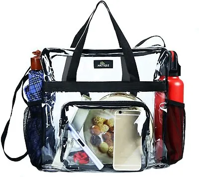 Zipper Security Event Stadium Clear Plastic Transparent Tote Bag Purse Handbag • $39.73