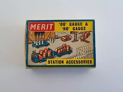 Vintage MERIT RAILWAY OO/HO GAUGE Station Accessories - EMPTY BOX Loco Crew 5082 • £2