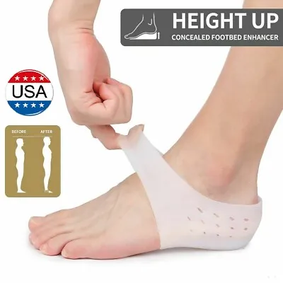 $8.91 • Buy Silicone Concealed Footbed Enhancers Invisible Height Increase Insoles Pads