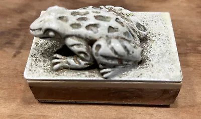 Vintage Mid-Century Metal White Frog Matchbox Holder-no Matches • $20