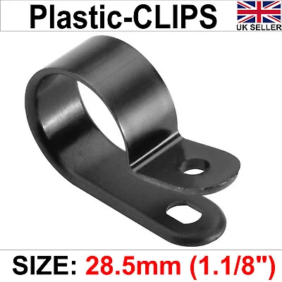 £14.99 • Buy P Clips Nylon Black Plastic Clamp Hose Cable Holder Mounting Clip 28.5mm (1.1/8)