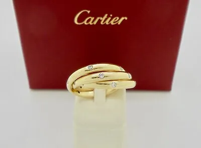 Authentic Vintage Cartier Constellation Diamond Trinity 18k Yellow Gold Ring 54 • $4450