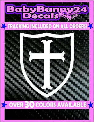 $5.99 • Buy Crusader Cross Knights Templar Vinyl Decal Sticker Laptop Car Truck Locker Bike