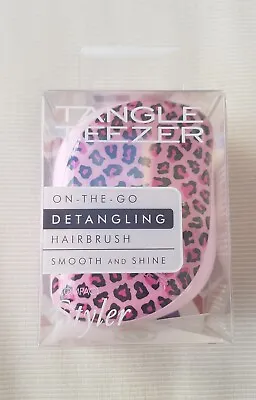 Tangle Teezer Compact Detangler Hair Styler - Pink Leopard Print - New • £5