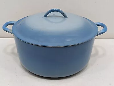 Descoware Blue Enameled Dutch Oven With Lid FE Belgium 2-e 10 Vintage - Used • $59.95