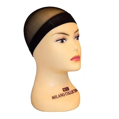 Milano Collection Professional Nylon Mesh Wig Stocking Liner Cap In Black 3 PACK • $5.99