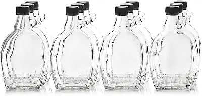 12Oz Glass Maple Syrup Bottles With Loop Handle & Tamper Evident Lids Case Of 12 • $43.74
