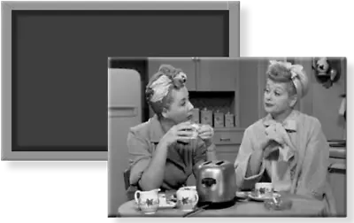 I Love Lucy Ethel Kitchen Table Breakfast Coffee Toast B&W Fridge Magnet 2 X 3 • $5