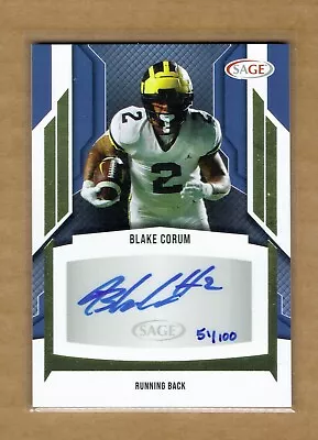 2024 Sage BLAKE CORUM Gold Auto. #51/100 #A-BC - Michigan Wolverines • $145.95