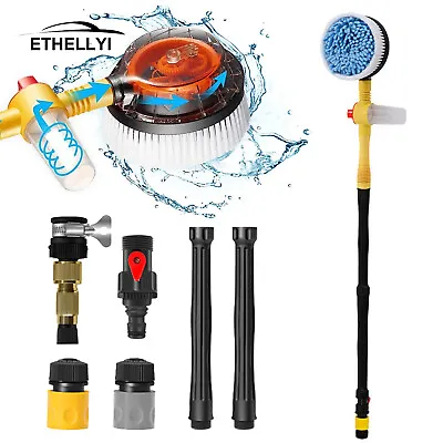 360° Rotating Car Wash Brush With Long Handle Automatically Foams Car Wash Kit • $23.79