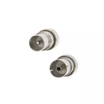 FOR CABLE LEAD 1 X MALE 1 X Female TV COAX ARIEL CONNECTOR PLUGS TV AERIAL • £2.25