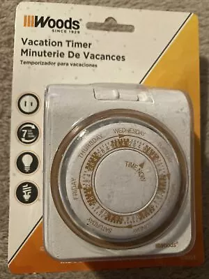 Woods 50003 Indoor 7-day Mechanical Vacation Indoor Outlet Timer • $5.99