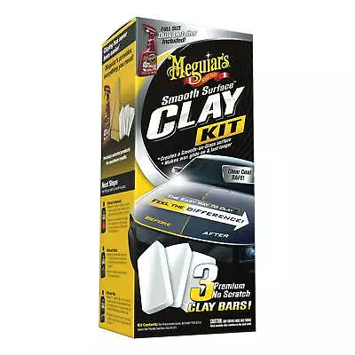 Meguiar's SMOOTH SURFACE CLAY KIT 3 Clay Bars Quick Detailer Microfiber CAR CARE • $22.99