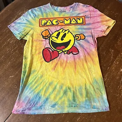 Pac-Man Tie-dye T-shirt Adult Small Retro Style Video Game Graphic Tee Colorful • $3.14
