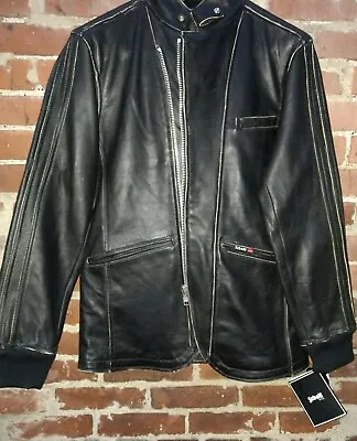 $526 • Buy Schott NYC Leather Café-cowhide Racer Hybrid New W/tag Dead Stock Jacket NWT  