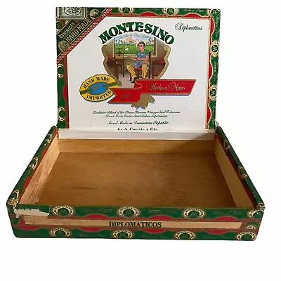 Cigar Box Empty A Fuente Montesino Diplomaticos Collection Storage Wood Lid Gift • $9.87