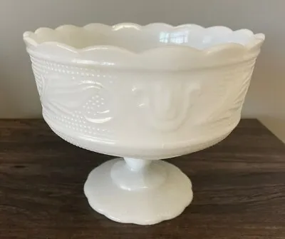 Vintage E.O. Brody Co. White Milk Glass Footed Pedestal Compote Bowl M 6000 Nice • $5.98