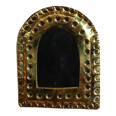 £6 • Buy Mirror Metal Hanging Arched Door Gold Handheld Pocket Small Compact Handmade NEW