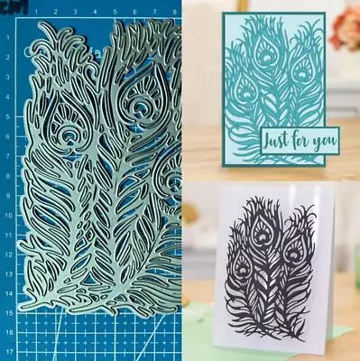 Feather Metal Cutting Dies Scrapbooking Craft Templates Stencil Photo Album Mold • £5.57