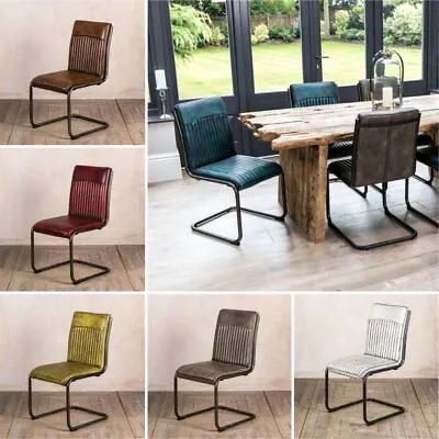 Faux Leather Dining Chair Cantilever Chair 6 Colour Choices Colourful Chairs • £180