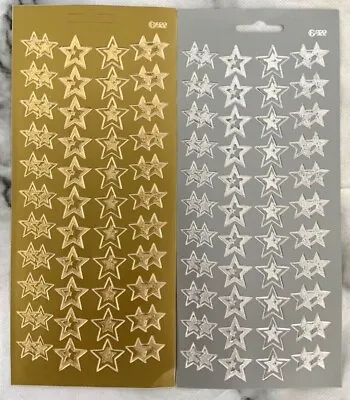£1.49 • Buy Christmas Stars Peel Off Sticker Sheet Two Tone Effect  Card Making Craft 