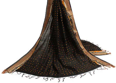 Sushila Vintage Black Indian Dupatta Blend Cotton Bandhani Printed Long Stole • $20.40