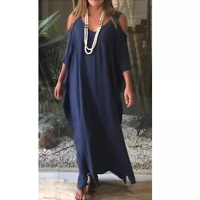 Women’s New Plus Size Summer Cotton Plus Size Kaftan Dress OSFA Upto AU 26 • $49