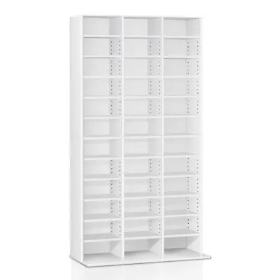 Artiss Bookshelf Display Shelf CD Storage Media Rack Stand Cupboard Book White • $142.03