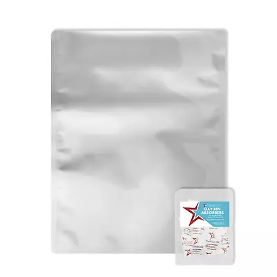 (100 Pack) 5 Mil One Gallon Heavy Duty Mylar Bags + 500cc Oxygen Absorbers • $54.99