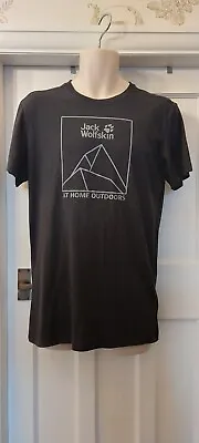 Jack Wolfskin Mens Black Logo T-Shirt Size Medium • £8.99