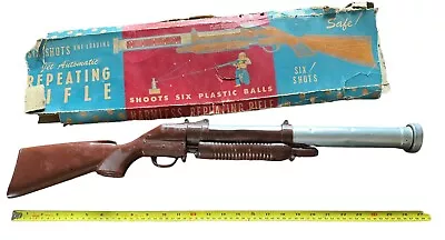 VINTAGE KNICKERBOCKER PLASTIC CO. TOY PUMP BALL RIFLE/SHOTGUN W/ Box • $29.95