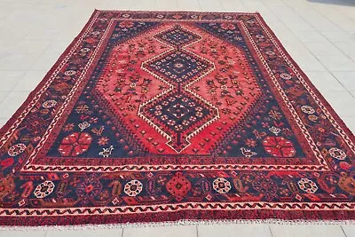 Authentic Hand Knotted Vintage Tribal Shrz Pictorial Wool Area Rug 9.6 X 6.9 Ft • $81