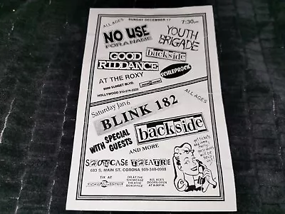 $130.81 • Buy Blink 182 Concert Flyer Mark Hoppus Tom Delonge Scott Raynor Rare OOP