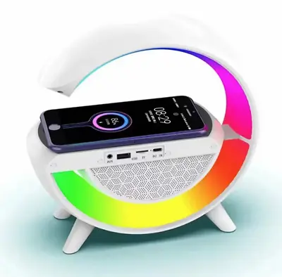 Smart Wireless Charger With Alarm Day/Night Light And Speaker RGB IPHONE PRO MAX • £34.99